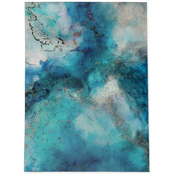 Gold Flamingo Abagail Abstract Blue/Teal Area Rug & Reviews Wayfair